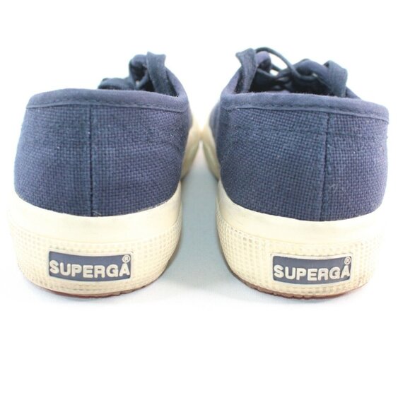 Anthropologie SUPERGA Women's Sz 5 Navy Blue Canvas Sneakers Shoes Lace Up - Picture 6 of 10